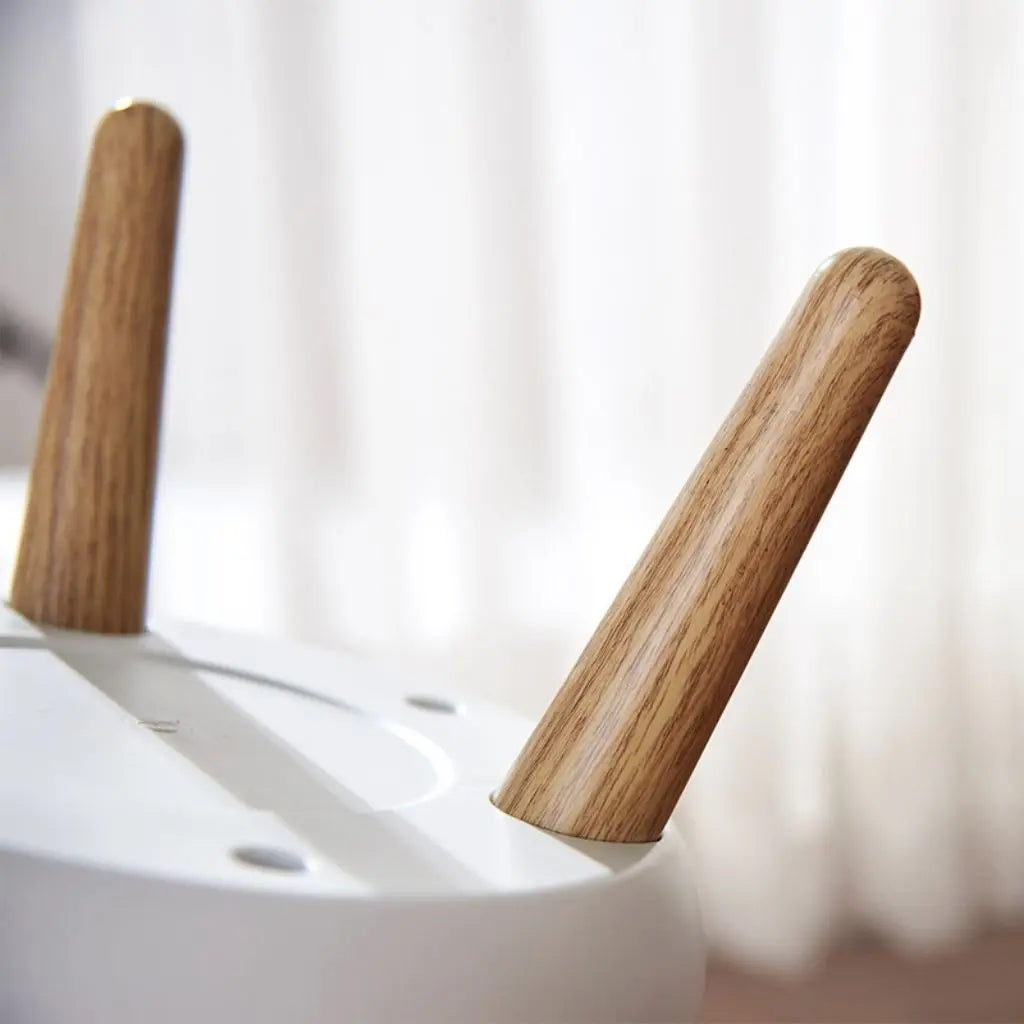 Vora Push-Lid Trash Can With Wooden Legs