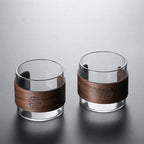 Orlando Walnut Ring Borosilicate Glass Tea Cup