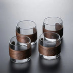 Orlando Walnut Ring Borosilicate Glass Tea Cup