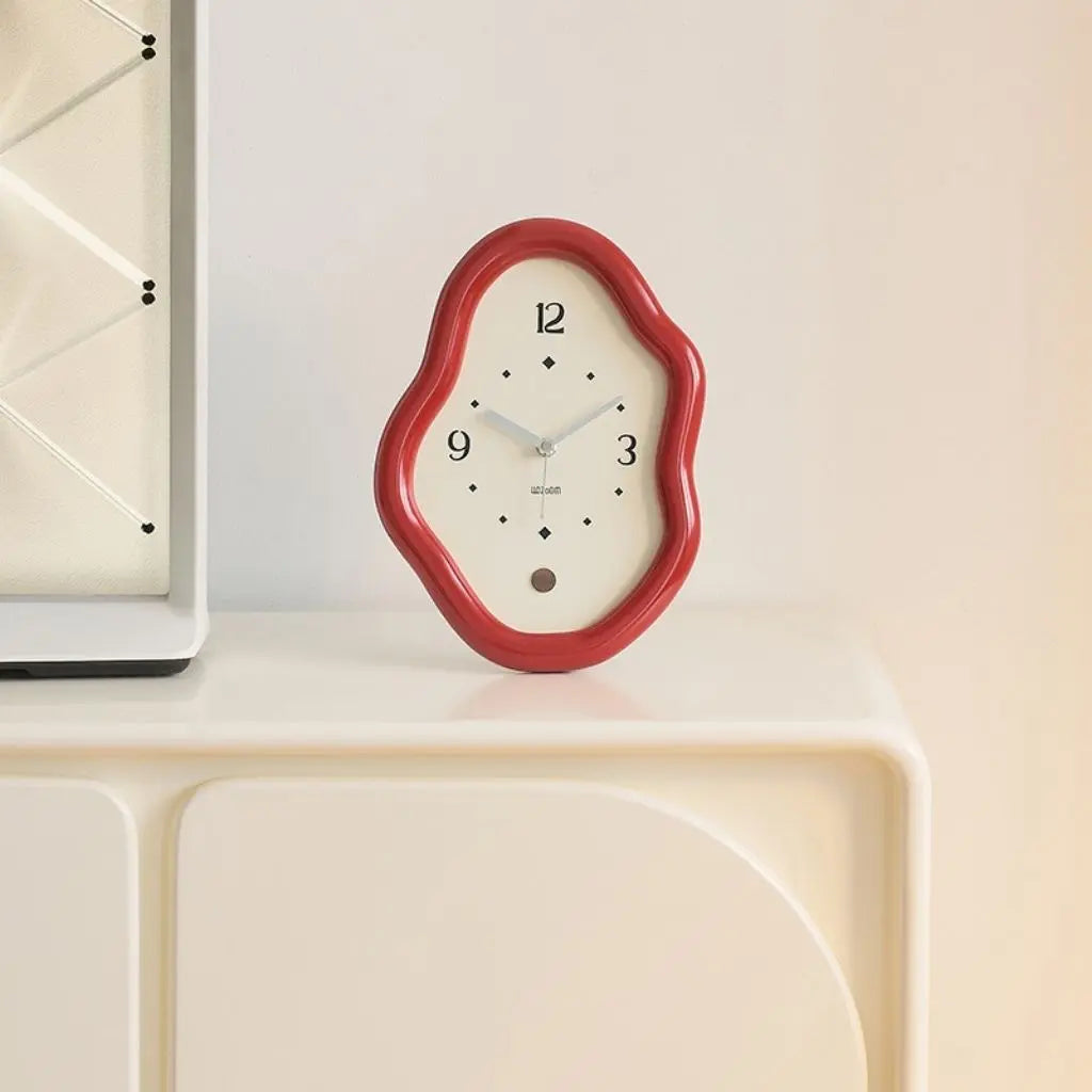 Wavy Wooden Table Clock