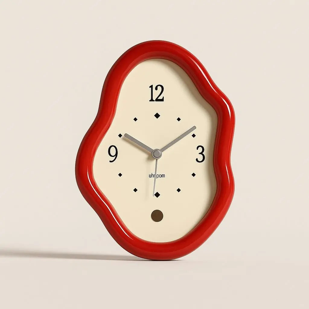 Wavy Wooden Table Clock