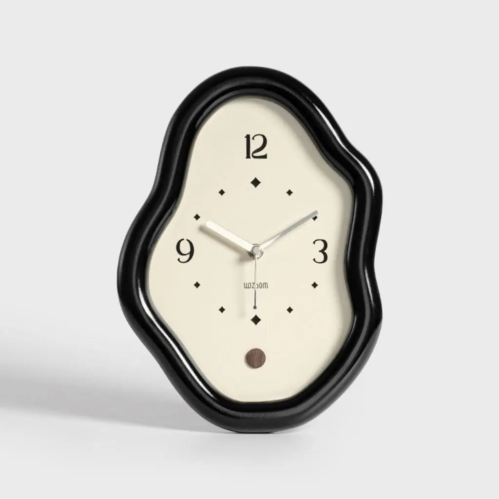 Wavy Wooden Table Clock