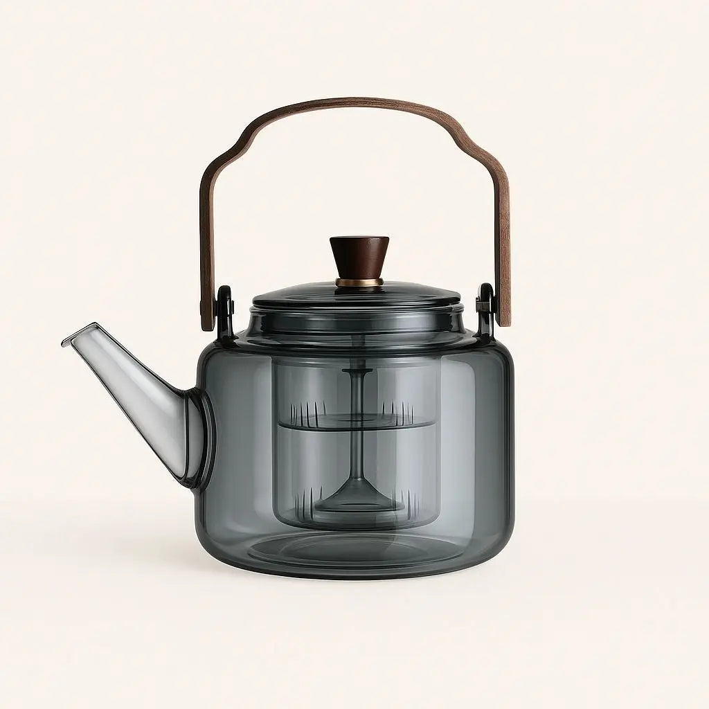 Ashwood Handle Borosilicate Glass Teapot