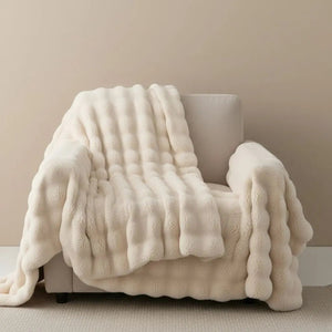 Luna Bubble Flannel Sofa Blanket