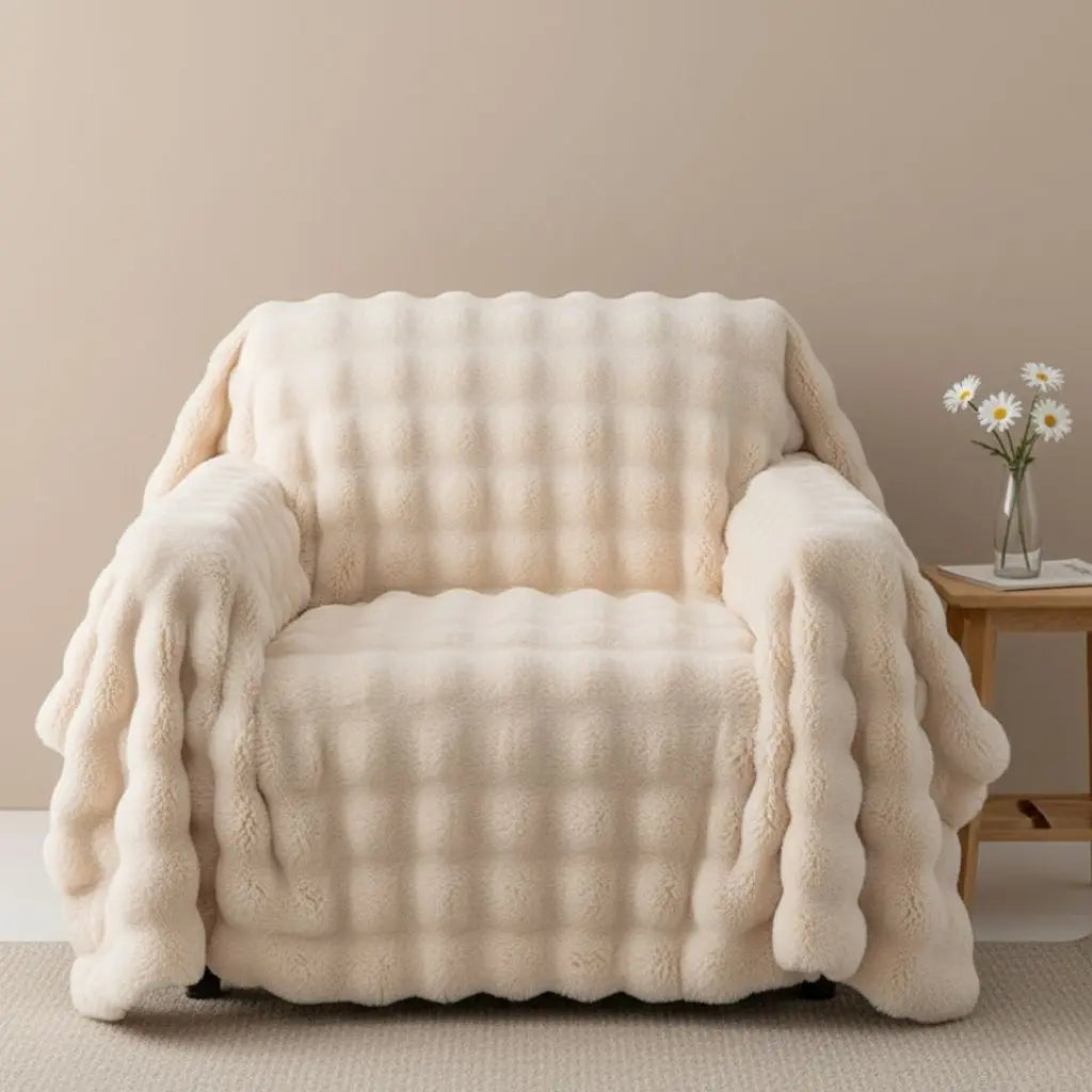 Luna Bubble Flannel Sofa Blanket