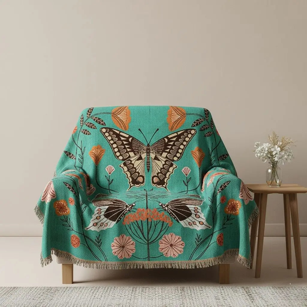 Adolphe Millot Woven Boho Throw Blanket