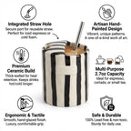 Retro Striped Ceramic Mug