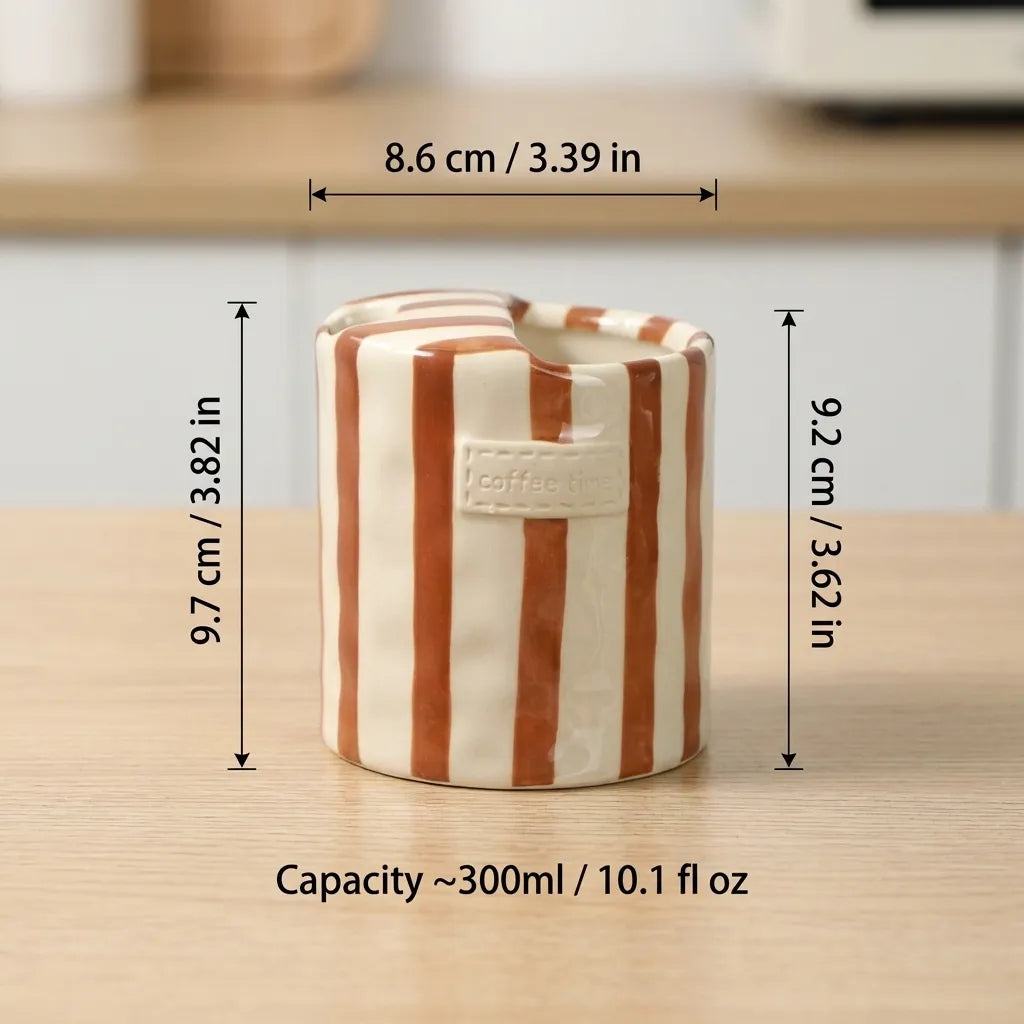 Retro Striped Ceramic Mug