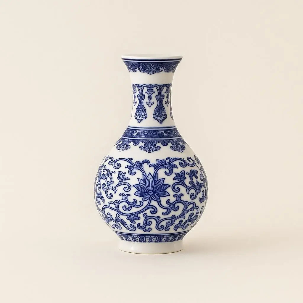 Ceramic Blue & White Wall Vase