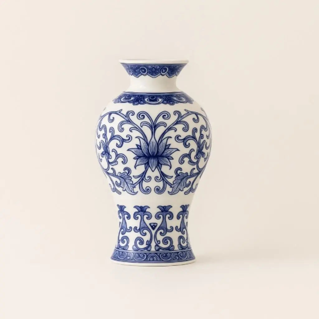 Ceramic Blue & White Wall Vase
