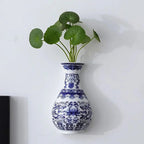 Ceramic Blue & White Wall Vase